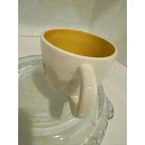 Bicycle Flower Basket Coffee Mug Cup Yellow 3.75" 14 oz - Picture 4 of 11